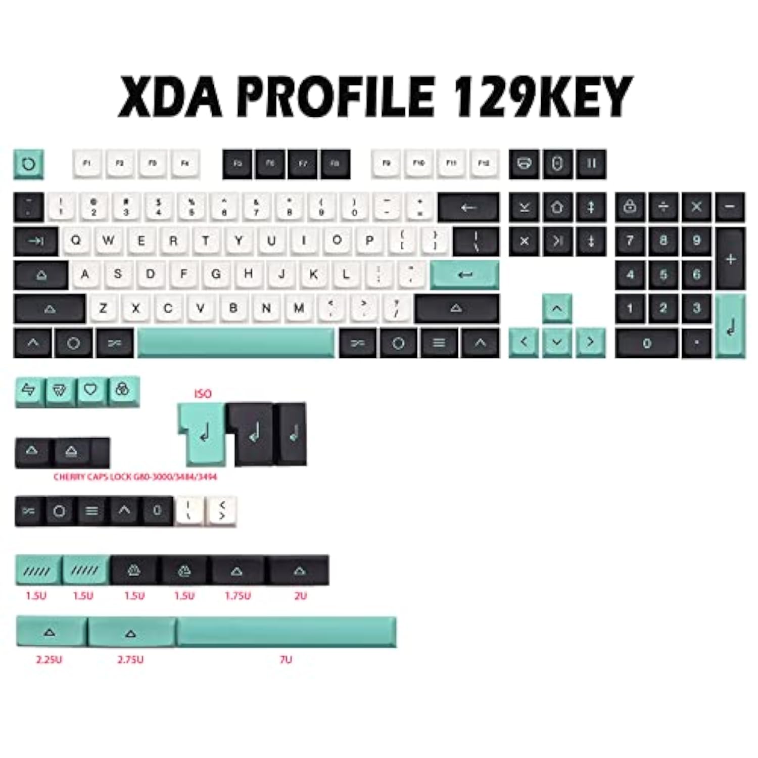 Custom Keycaps Pbt Dye Sublimation Keycap Set 127 Keys Xda Profile Tricolor Ke
