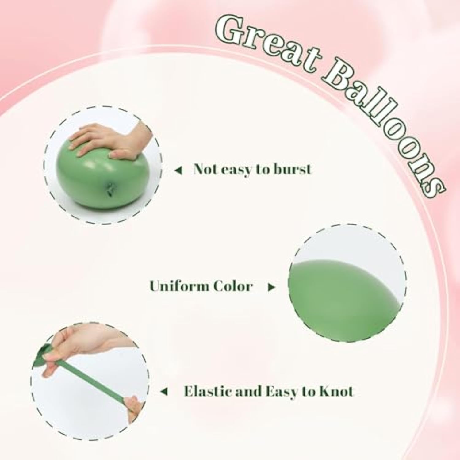 60-Pc Pink & Sage Green Balloon Set for Baby Shower & Party Décor