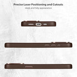 Compatible With Iphone 14 Pro Max Leather Case, Compatible With Magsafe - Luxury Tumbled Leather - Metal Buttons & Lens Protector - Slim Fit&Durable - Distinctive Texture (6.7-Inch) - Brown