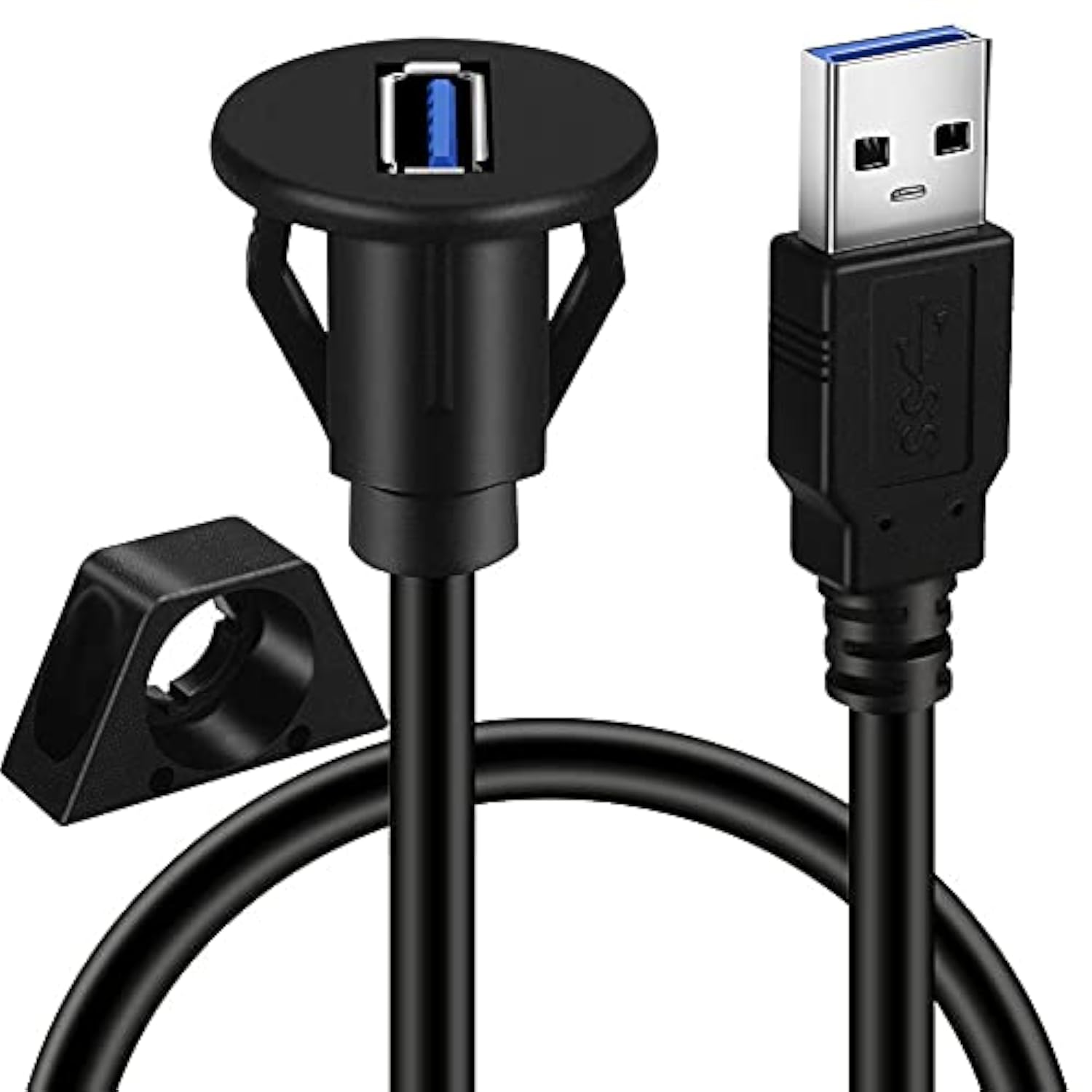 2 Pack Small Usb 3.0 Male To Female Aux Flush Panel Mount Extension Cable For