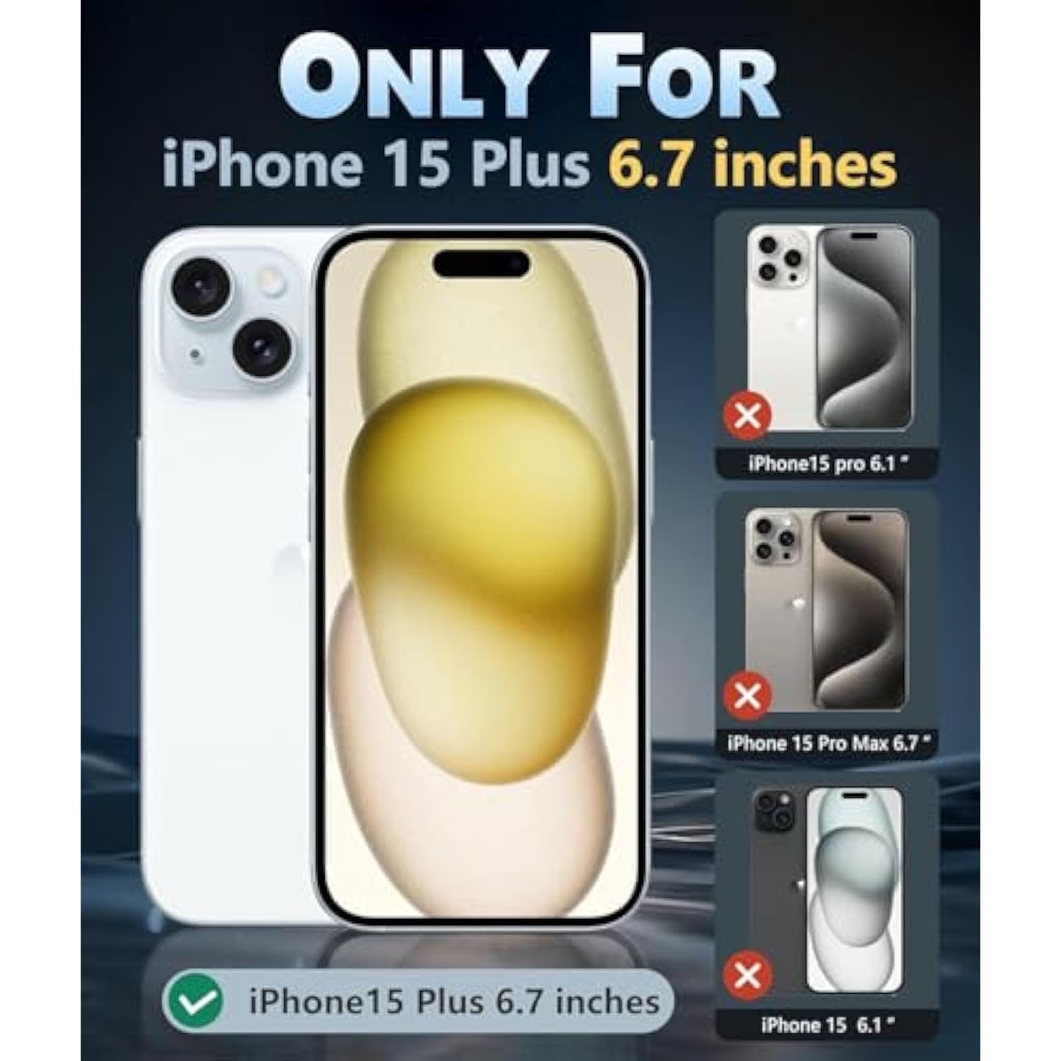 For Iphone 15-Plus Phone Case: For Iphone 14 Plus Case Shockproof Magnetic Cell Phone Cover, Anti Yellowing Drop Proof Protective Phonecase- 6.7 Inch (Clear)