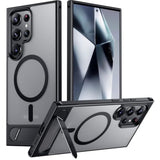 Magnetic For Samsung Galaxy S24 Ultra Case, [Innovate Stand][Military Grade Drop Protection][Non Slip][Translucent Matte] Shockproof Phone Case For Galaxy S24 Ultra 6.8" 2024 -Black