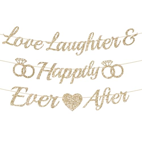 Pre-Strung Love Laughter & Happily Ever After Banner Bridal Shower