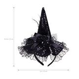 Halloween Witch Hat Headband For Halloween Costume Dress Up Party Supplies (Black)