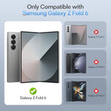 Samsung Z Fold 6 Case with Privacy Screen Protector, Blue - Premium Protection and Style