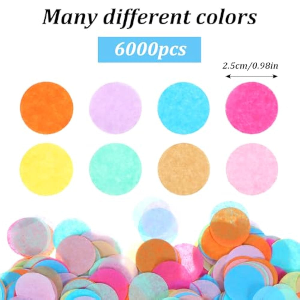 6000 Pcs Coloured Round Confetti Paper,1 Inch Multicolor Table Confetti ...