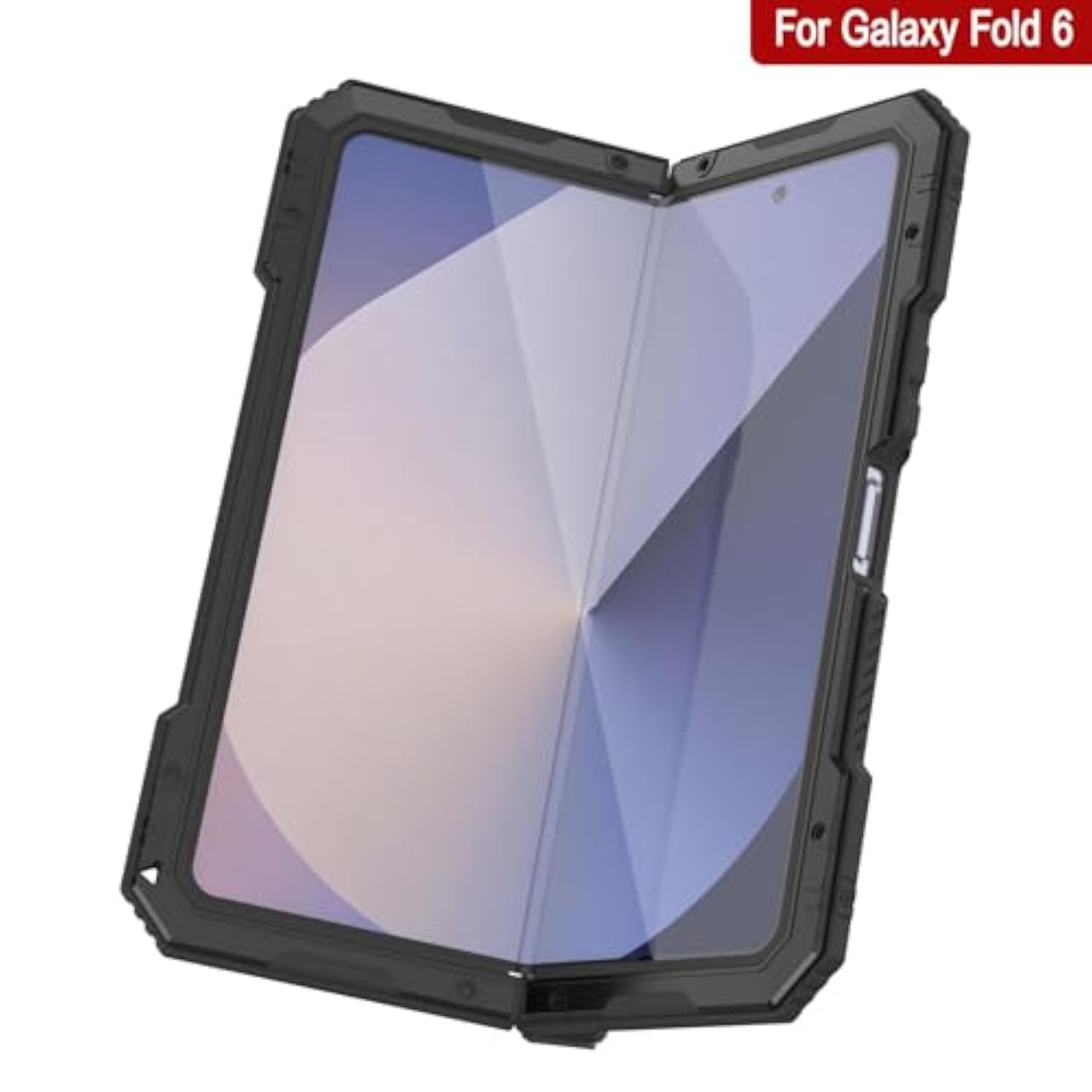 For Galaxy Z Fold6 Metal Case [2.0 Series] Heavy Duty Cover | Full Body Aluminum & Tpu Design W/Built In Tempered Glass Screen Protector For Galaxy Z Fold6 (2024) (7.6") [Black]