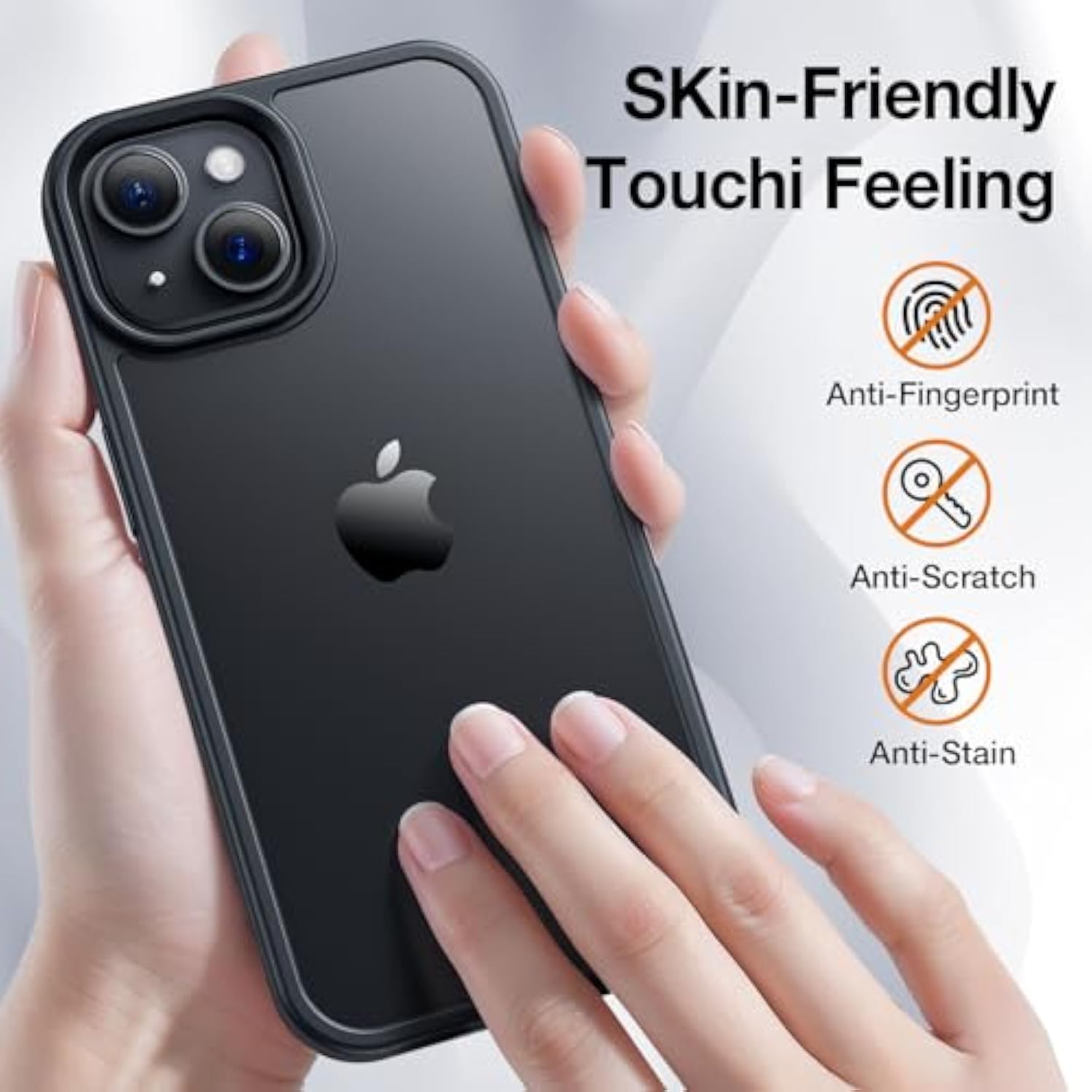 For Iphone 14 Phone Case, Shockproof For Iphone 13 Case, Military Grade Drop Protection, Protective Hard Back Slim Translucent Case For I 13 Phone Case/Iphone 14 Case 6.1'', Frosted Black