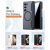 For Samsung Galaxy Z Fold 6 Case With Magsafe, [Built-In Privacy Screen Protection] [S Pen Holder & Hinge Cover] Translucent Matte Strong Magnetic Shockproof Case For Z Fold 6 (Matte Black)