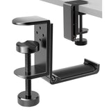 New Foldable Headphone Stand Hanger Holder Aluminum Headset Soundbar Stand Clamp Hook Under Desk Space Save Mount, Universal Fit Gaming Headphones, Black