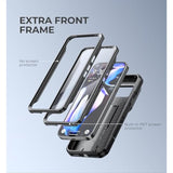 Black Pixel 9 rugged case with slide camera cover, screen protector & kickstand.