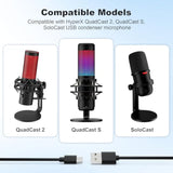 Replacement Usb C Data Charging Cable Cord Compatible With Hyperx Quadcast 2, Solocast, Quadcast S Usb Condenser Microphone, Tonor Tc30, Fifine A6/K688, Elgato Wave 3 Mic, 6.6 Ft/ 2 M