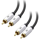 Cable Matters Braided 2-Pack Shielded Subwoofer Cable - 6ft / 1.8m, RCA Cord, Digital Coaxial Audio Cable for LFE Subwoofer, Home Theater Systems, and More