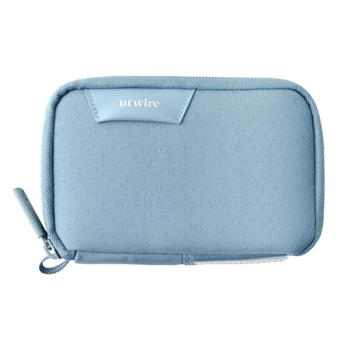 Folio Mini Small Tech Gear Pouch With Label Identification For Daily Travel, Gym, Work Organizer For Cables Chargers, Electronic Accessories (Arctic Blue)