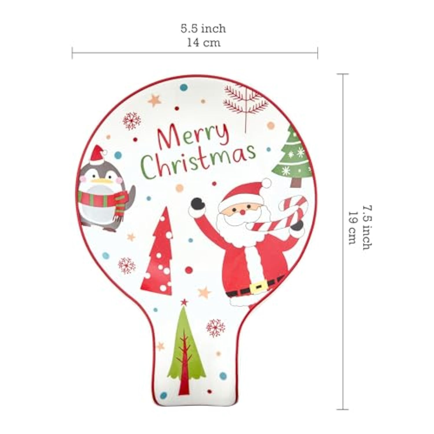 Christmas Merry Crew Spoon Rest For Stove Top, Ceramic Spoon Holder For Kitchen Counter, Easy To Clean Coffee Spoon Rest Dishwasher Safe, Kitchen Cooking Utensil Rest For Ladles Spatula