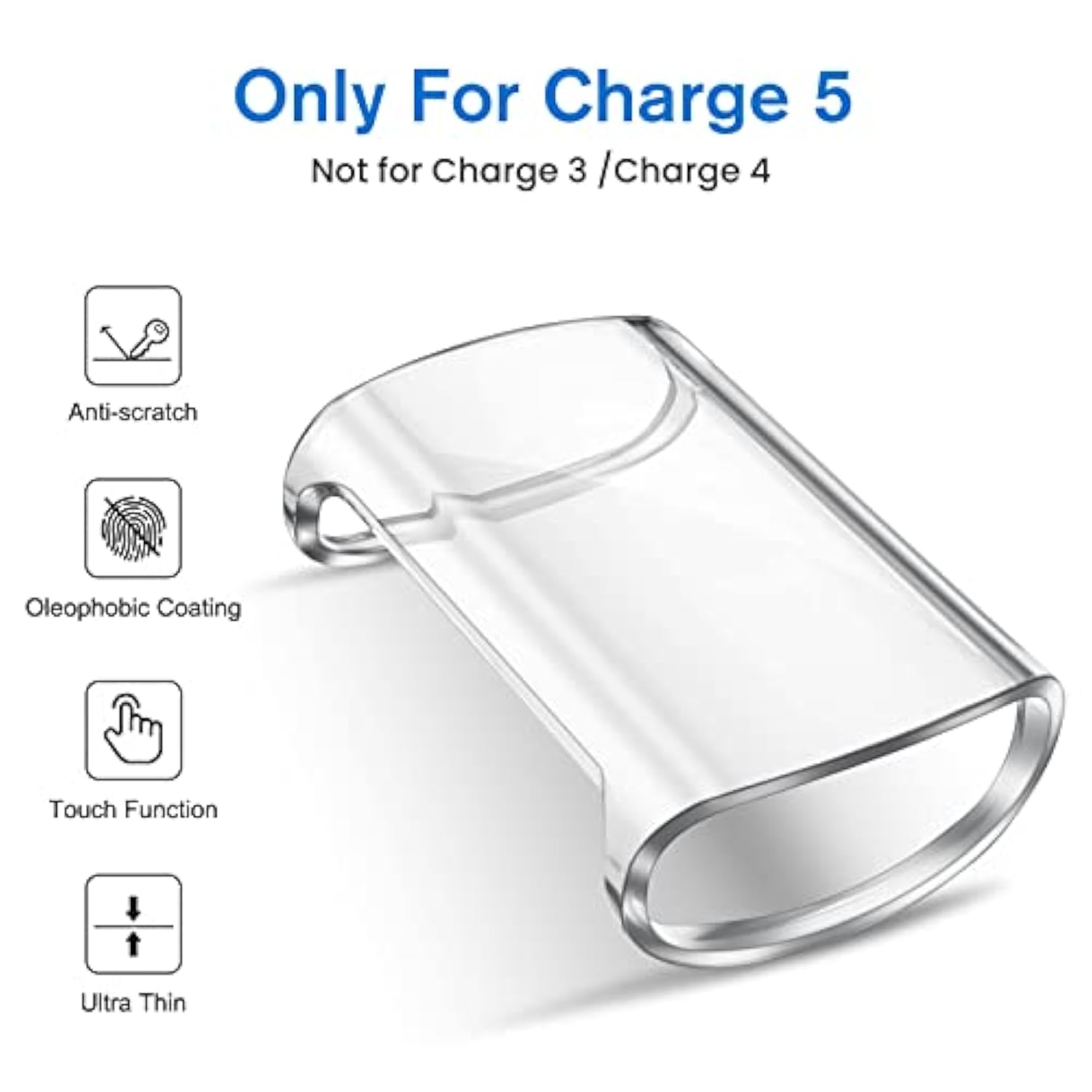 Fintie 4-Pack Case Compatible with Fitbit Charge 6/5 (Not for Charge 4/3), Full-Around Screen Protector TPU Case Cover Bumper Shell Accessories, Clear