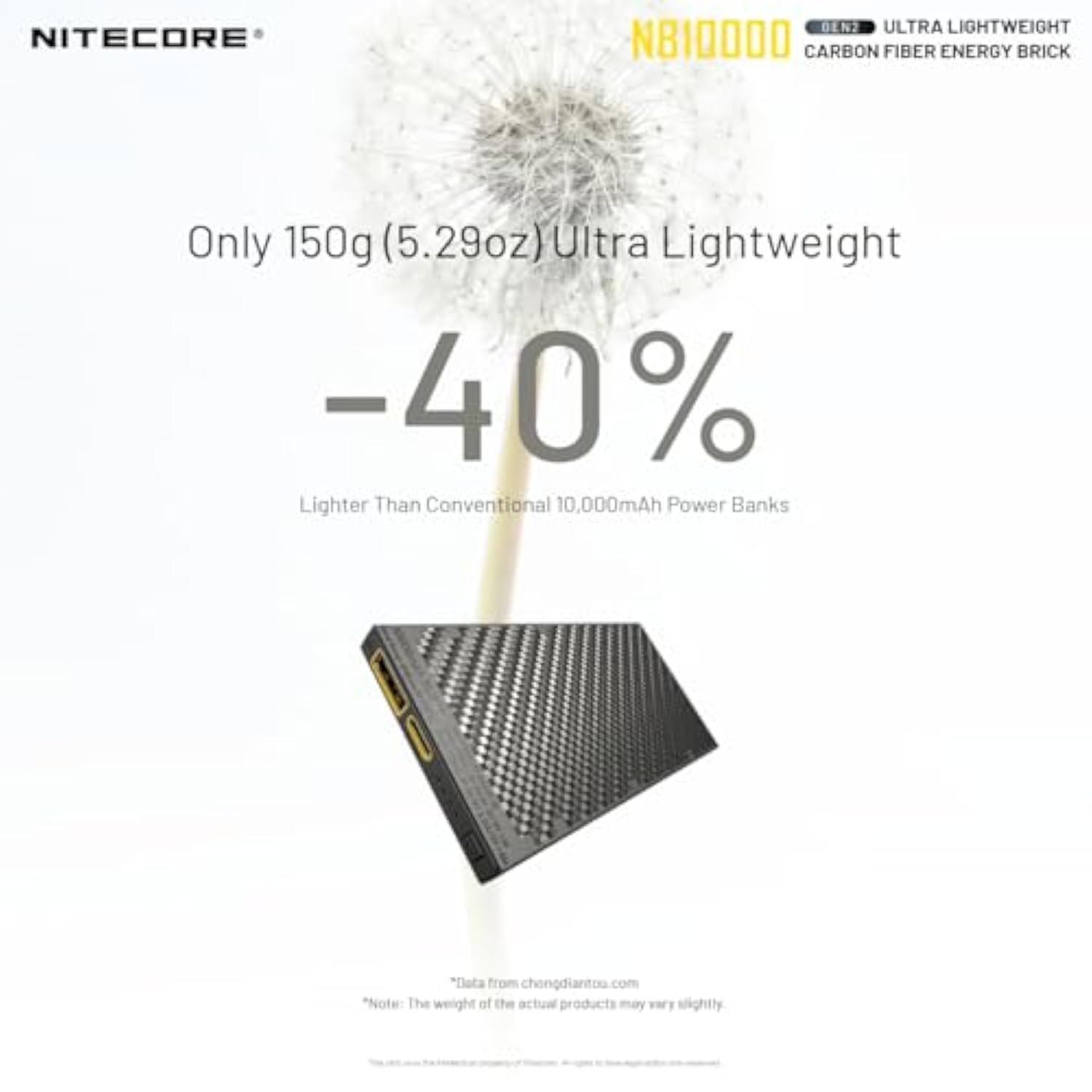Nitecore NB10000 Gen II (Gen 2) Ultra-Slim Power Bank, 10000mAh QC Quick-Charge USB and USB-C Dual Outputs with Cables for Phones Flashlights and Headlamps (Black), Dual Cable Bundle