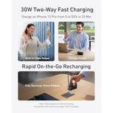 3-in-1 10,000mAh Portable Charger with USB-C Cable & 30W Foldable Plug