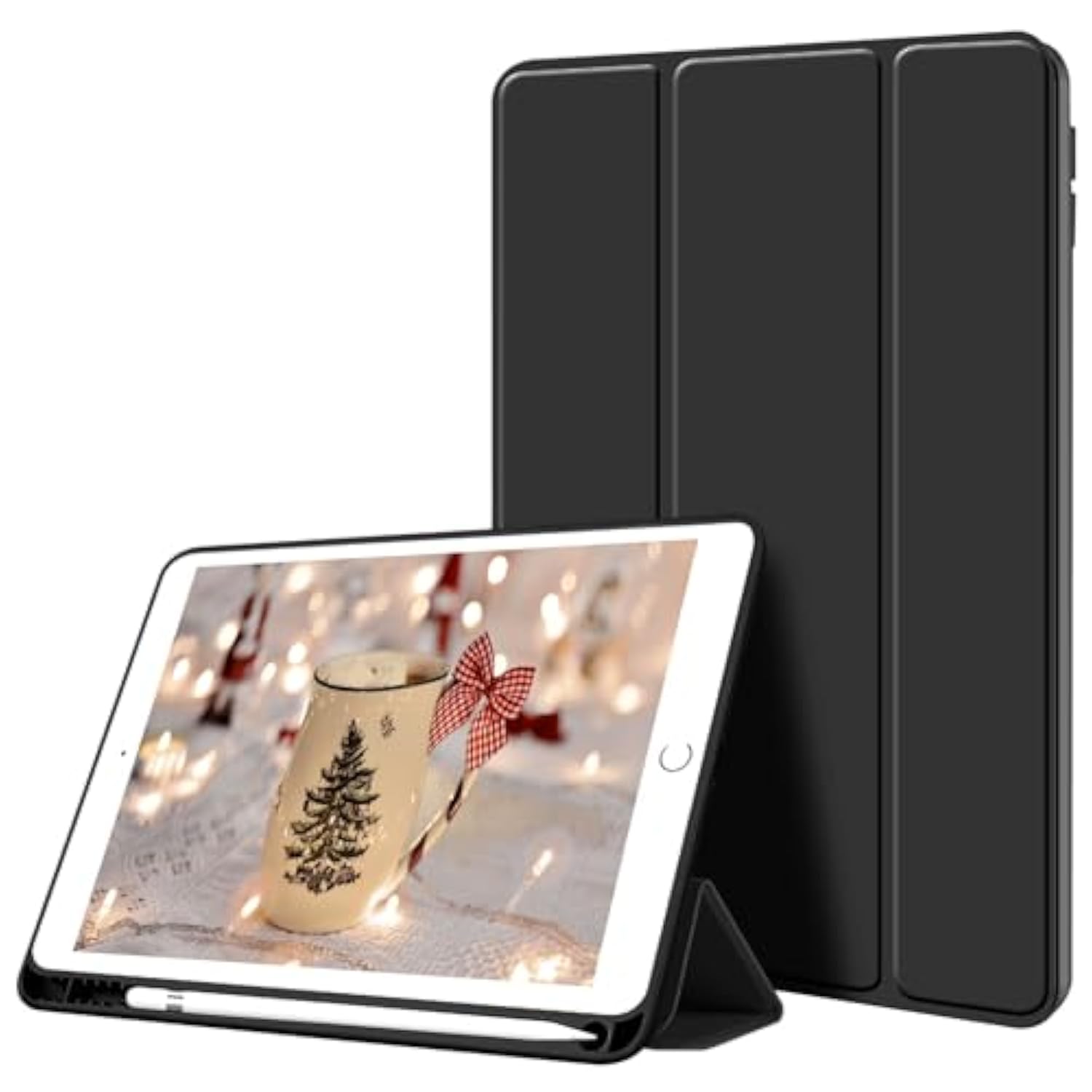 Ipad 9.7 2018/2017 Case With Pencil Holder, Auto Wake/Sleep Smart Cover With T