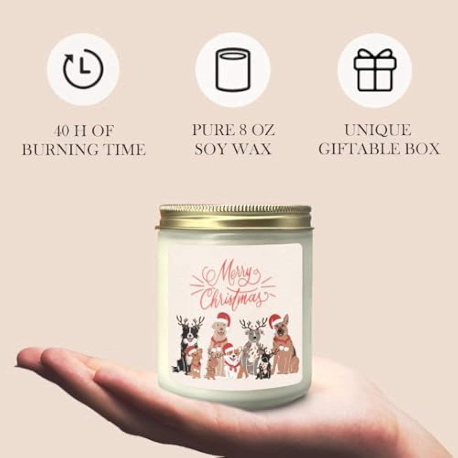 Dog Christmas Scented Candles, Dog Christmas Decorations, Dog Candle, Dog Mom Candle, Dog Gifts, Dog Gifts For Women Dog Lovers, Dog Mom Gifts, Gifts For Dog Owners, Merry Christmas Cedar Candle