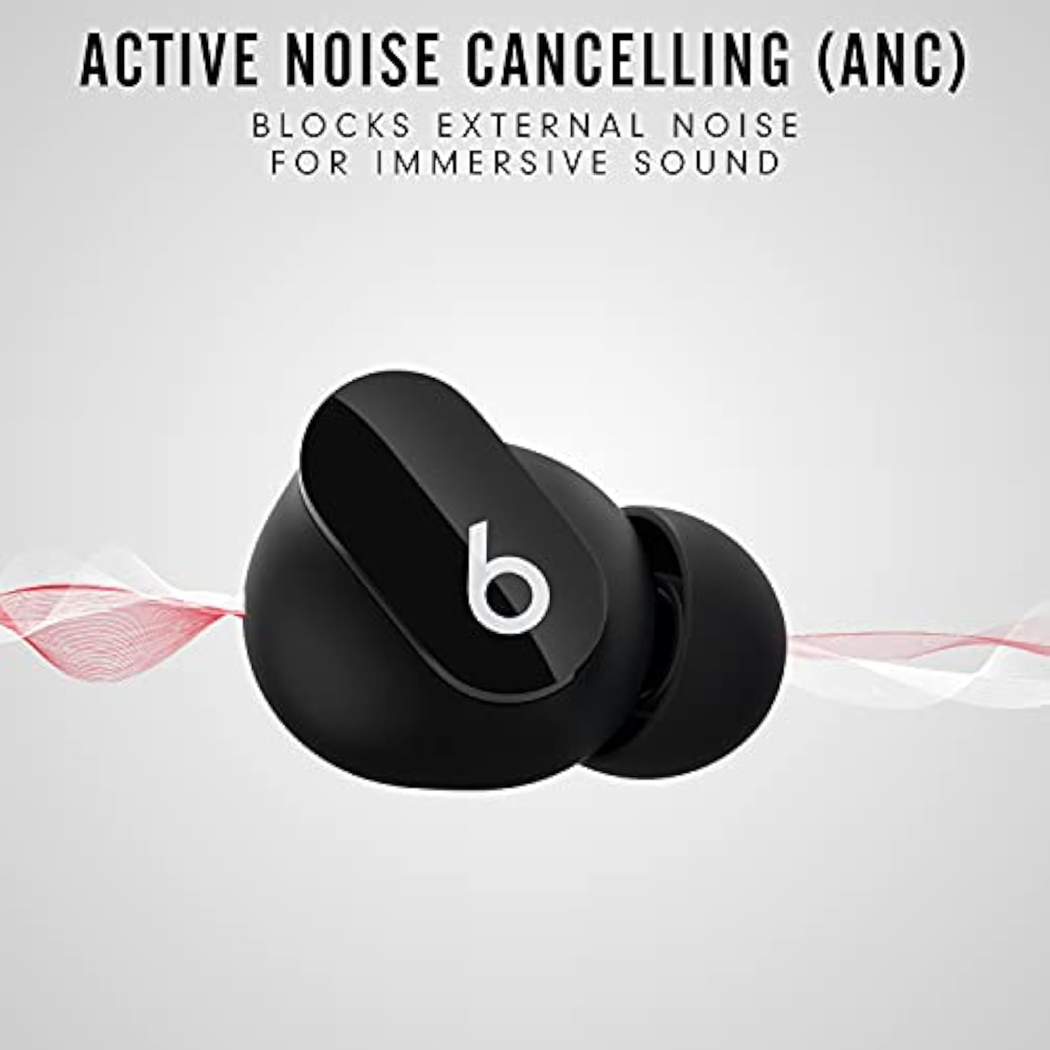 True Wireless Noise Cancelling Earbuds, Sweat Resistant, Bluetooth - Black