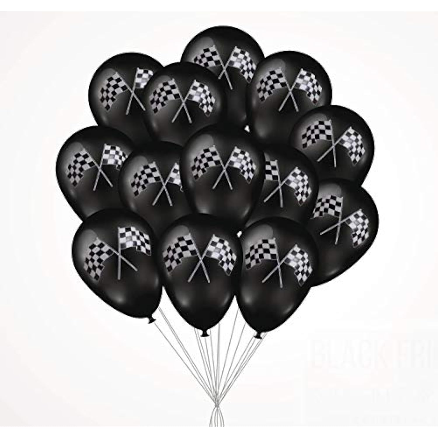 50 Checkered Racing Car Flag Party Balloons - Racing Car/Dirt Bike/Motocross Themed Party Decorations Supplies Black White Checkered Balloon