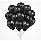 50 Checkered Racing Car Flag Party Balloons - Racing Car/Dirt Bike/Motocross Themed Party Decorations Supplies Black White Checkered Balloon