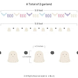 Pastel Halloween Garland 2pcs Bat Boo Ghost Banner Photo Booth Backdrop for Party Decor