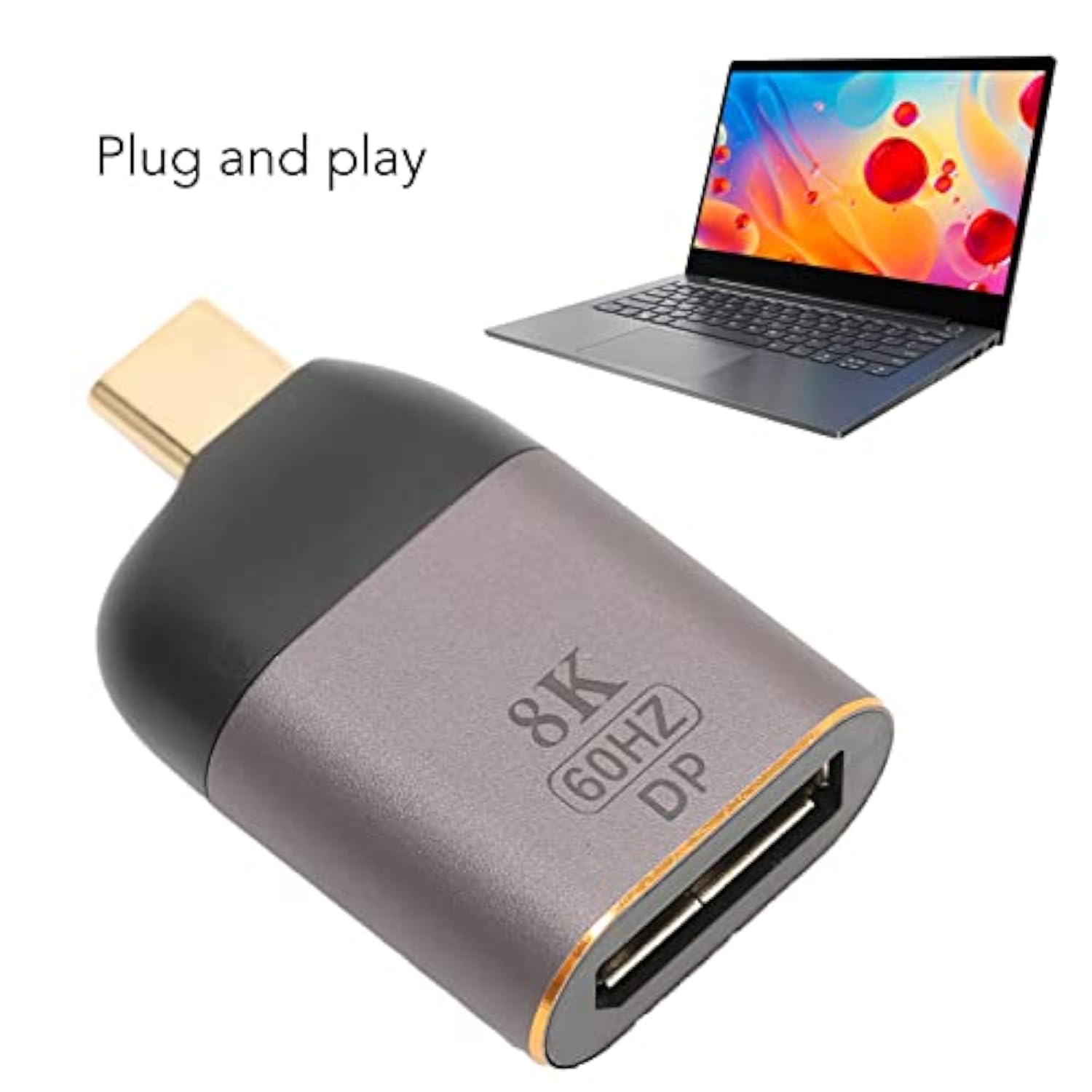 Usb C To Displayport Adapter, 8K@60Hz Usb Type C(3/4) To Dp Adapter For Oculus