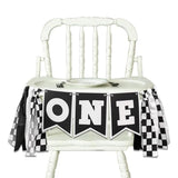 Race Car Birthday Highchair Banner - Black White Race Car Birthday Decorations,1St Birthday Race Car Banner,First Birthday Photo Prop Cars Theme Brand:
