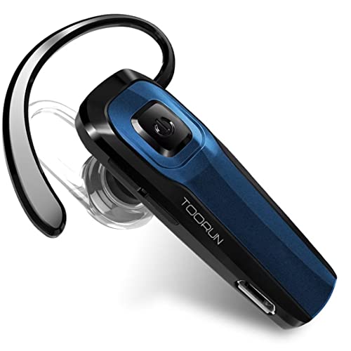 Bluetooth Earpiece, M26 Bluetooth Headset Handsfree V5.0 Wireless Earpiece Headphone With Noise Reduction And Microphone Compatible For Android Iphone Cell Phone Laptop - Blue