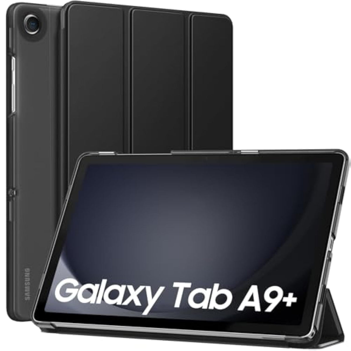 Moko Case For Galaxy Tab A9+/A9 Plus 11 Inch 2023, Slim Stand Protective Smart Cover With Hard Pc Translucent Back Shell For Tab A9 Plus Tablet (Smx210/X216/X218), Auto Wake/Sleep, Black