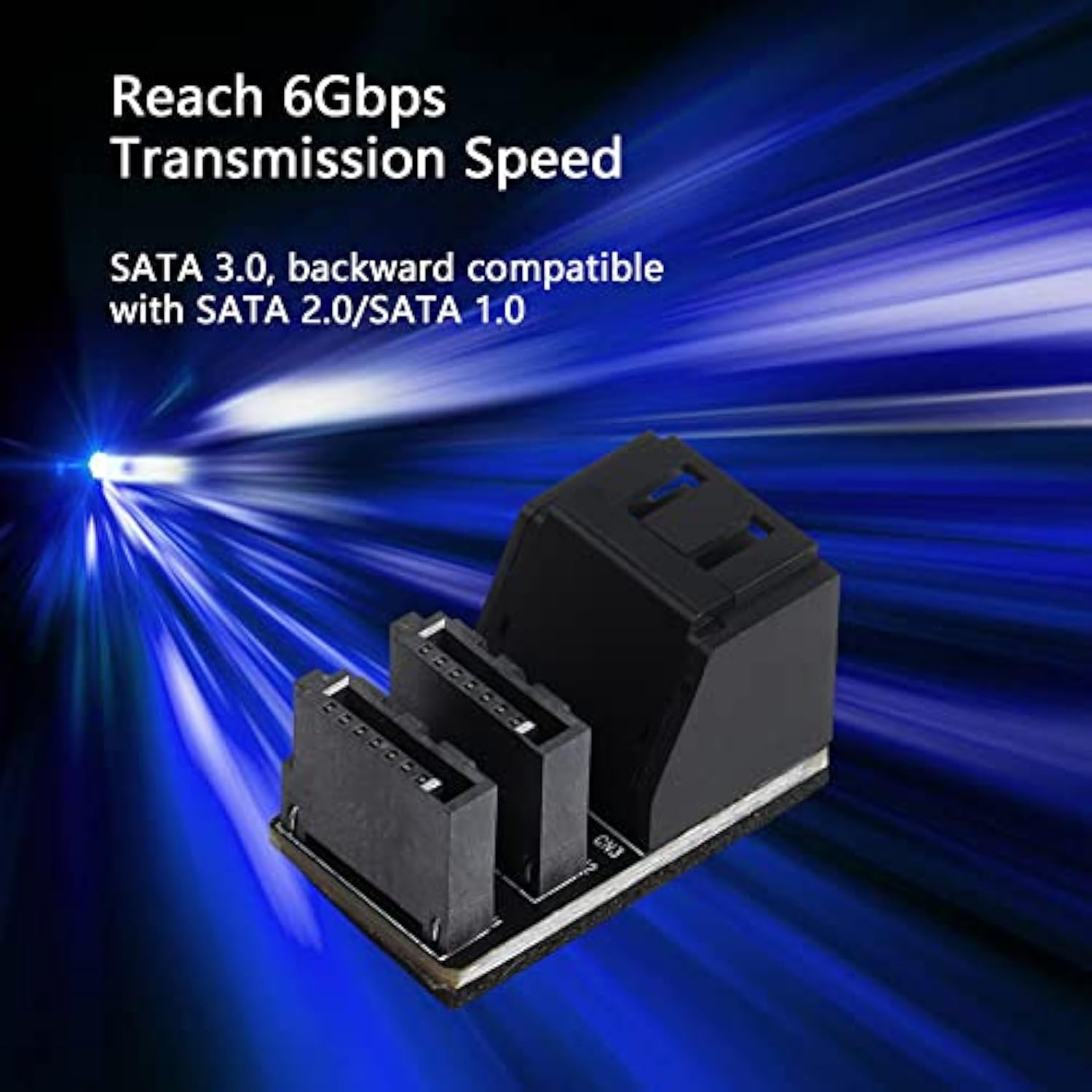 90 Degree Duale Sata 7Pin Male To Dual Female Connetcor For Low Profile Mother