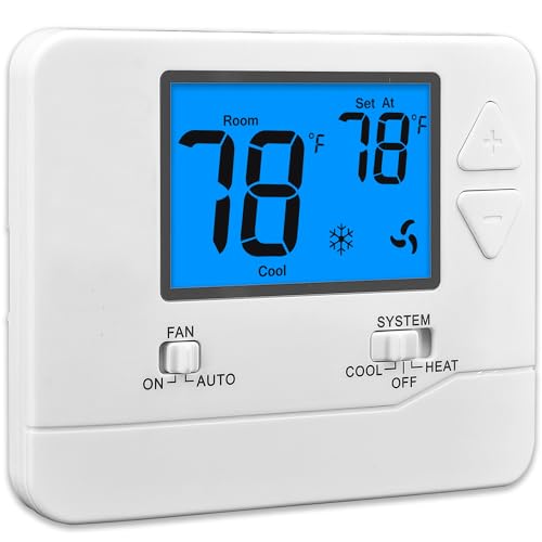 Non-Programmable Thermostats For Home 1 Heat/1 Cool Conventional Single-Stage Systems (Blue Backlight)