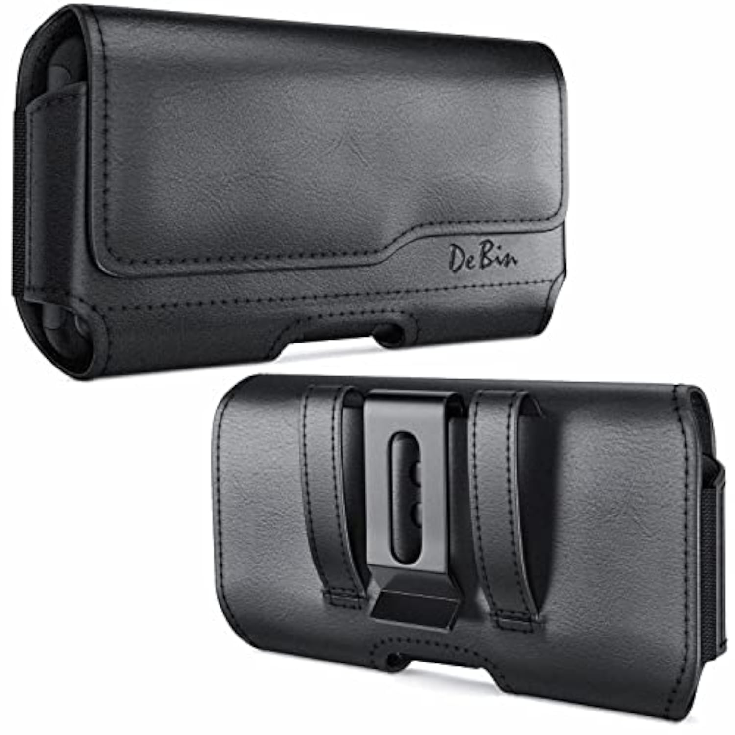 Universal Cell Phone Belt Holder Case with Clip for iPhone 17, 17 Pro, 16 Pro, 16e, 15, 15 Pro, 14, 13, 12, 11, Xs, 10, X, XR - Black