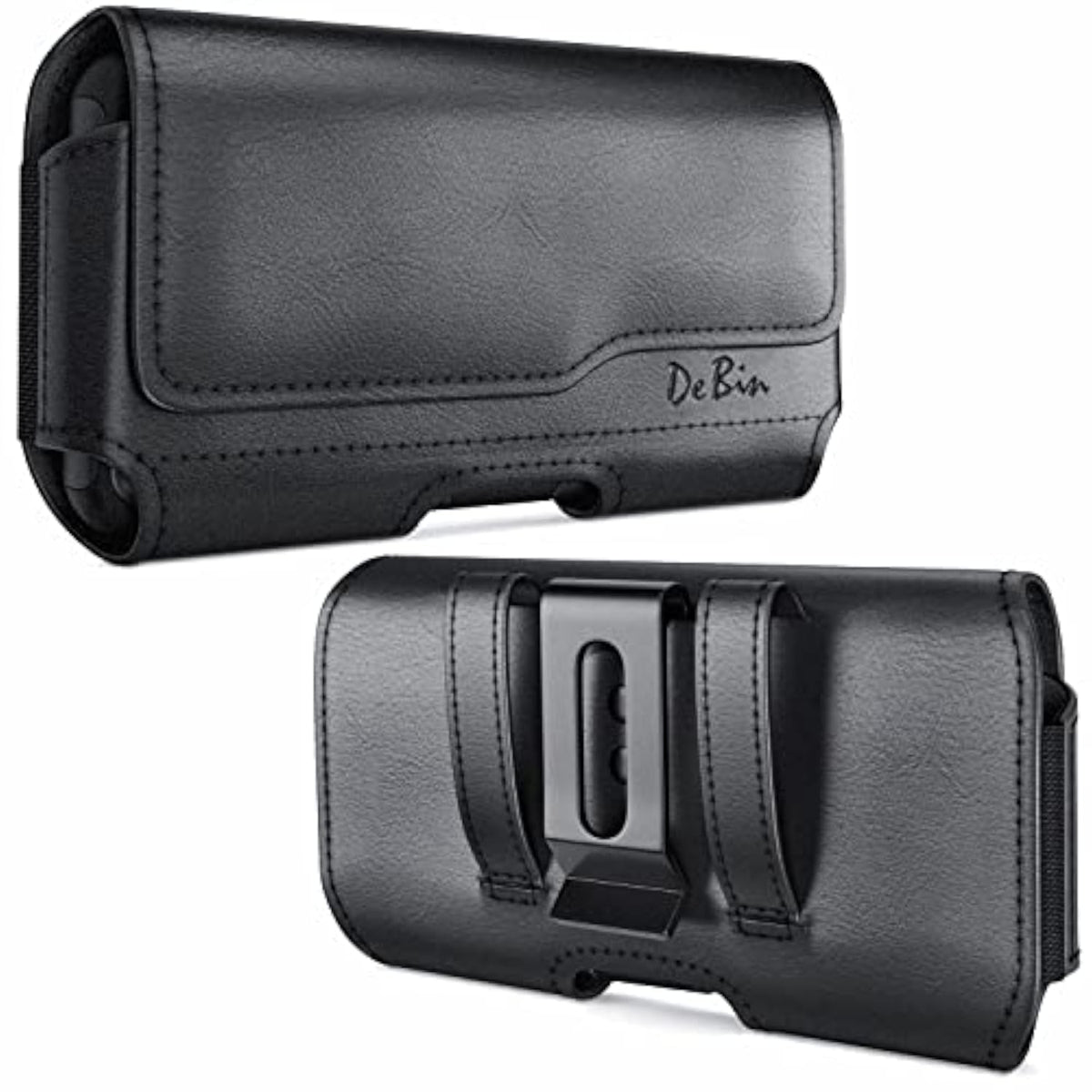 Universal Cell Phone Belt Holder Case with Clip for iPhone 17, 17 Pro, 16 Pro, 16e, 15, 15 Pro, 14, 13, 12, 11, Xs, 10, X, XR - Black