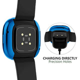 8 Pack Case Compatible With Fitbit Versa 3 / Sense Screen Protector, Ultra Slim Tpu Plated Cover Anti-Scratch All Around Bumper Shell Accessories For Fitbit Sense/Versa 3 Smartwatch, Women Men