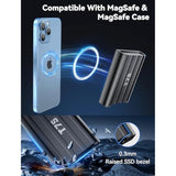 Magnetic Hard Drive Case For Samsung T7 Sield Ssd With 10Gbps Type-C Cable Compatible With Iphone 17 Pro & Pro Max External Solid State Drive Sleeve - Black