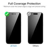 JETech Privacy Full Coverage Screen Protector for iPhone 14 Pro Max 6.7-Inch, with Camera Lens Protector, Anti-Spy Tempered Glass Film, 2-Pack Each