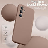 Designed For Samsung S24 Case 6.2 Inch, Liquid Silicone Case With Camera Protection With Microfiber Lining Shockproof Phone Case Cover For Galaxy S24 (2024), Light Brown