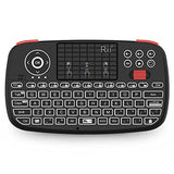 (Upgrade) I4 Mini Bluetooth Keyboard With Touchpad, Blacklit Portable Wireless Keyboard With 2.4G Usb Dongle For Smartphones, Pc, Tablet, Laptop Tv Box Ios Android Windows Mac.Black