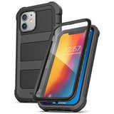 Falcon Armor Designed For Iphone 12 Case With Built-In Screen Protector (Ultra Protective) Full-Body Cover With Belt Clip Holster (Black)