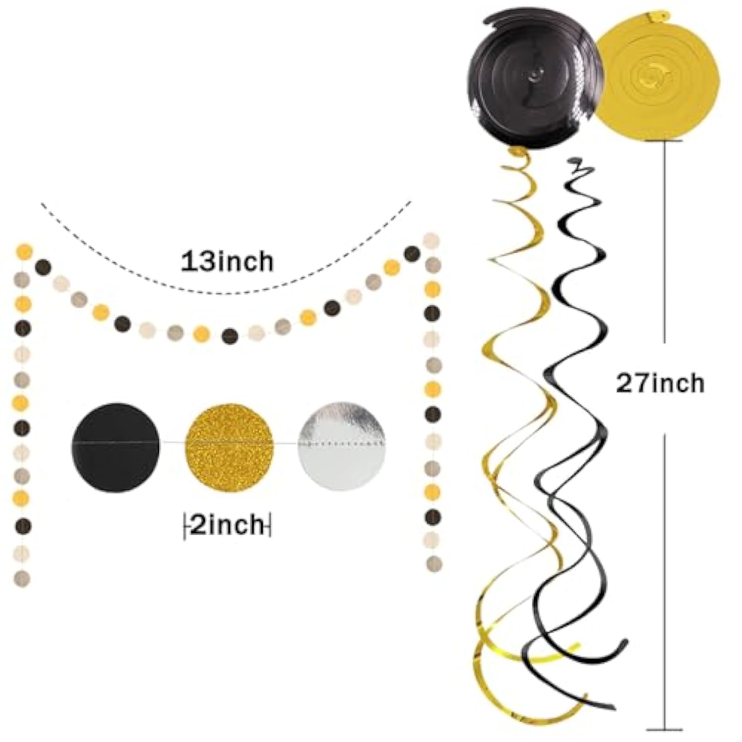 New Year 2025 Party Supplies 86pcs Black Gold Balloon Garland Kit