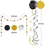 New Year 2025 Party Supplies 86pcs Black Gold Balloon Garland Kit
