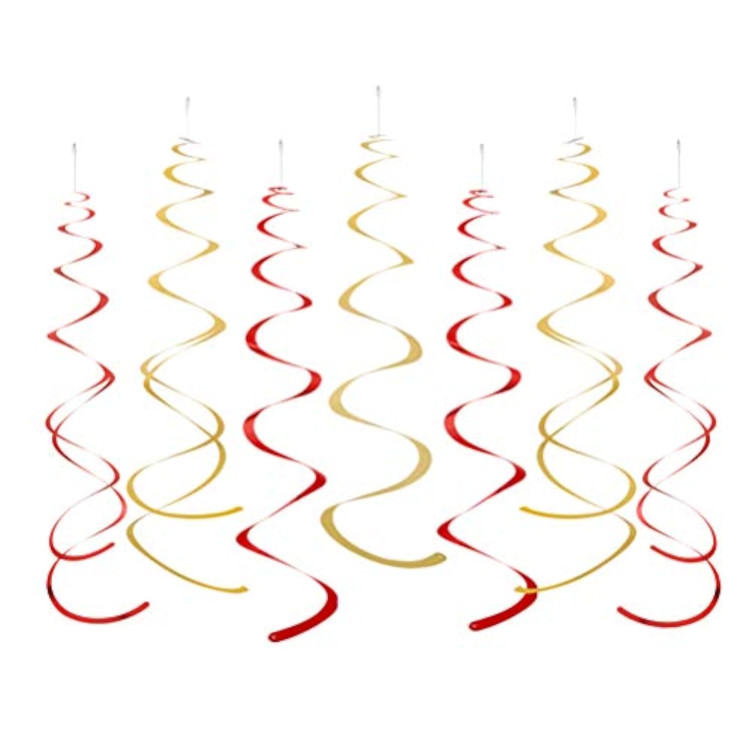 Gold Red Foil Swirl Hanging Decorations Pack of 20 Party Event Supplies