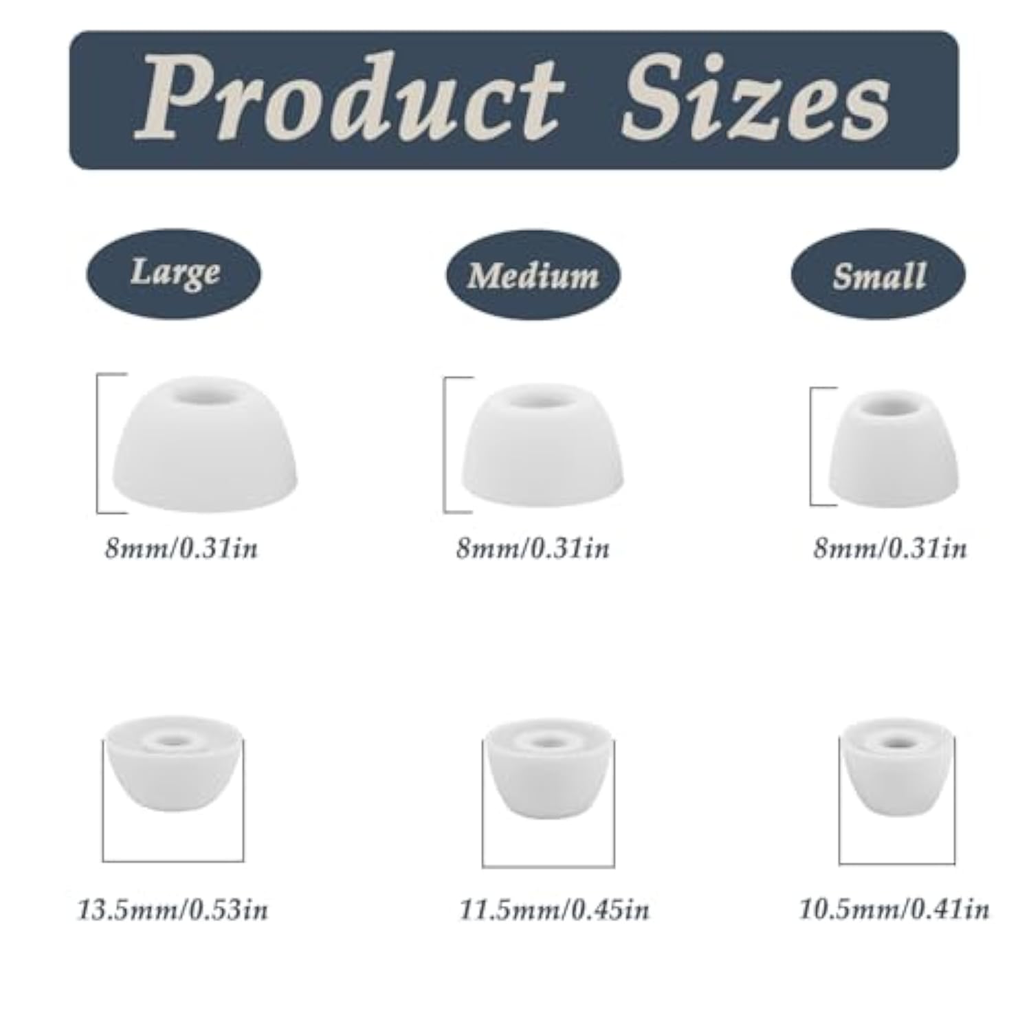 Ear Tips For Samsung Galaxy Buds 2 Pro, 6 Pairs Silicone Replacement Earbud Tips S/M/L, Earbuds Ear Tips Buds Set (White)