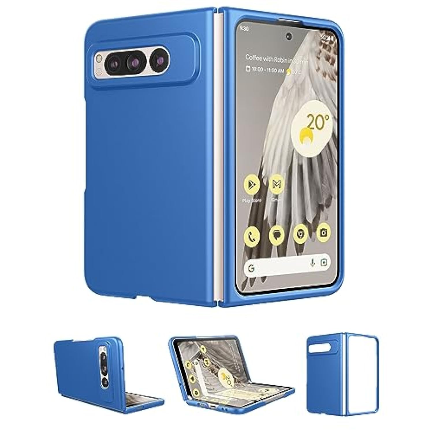 Google Pixel Fold 2023 Case, Ultra Thin Slim Fit Matte Pc Protective Cover With Non-Slip Grip, Blue