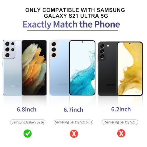 For Samsung Galaxy S21 Ultra Glass Screen Protector + Camera Lens Protector, 9Hd Tempered Glass, Case Friendly, Anti Scratch Bubble Free Ultra Resistant