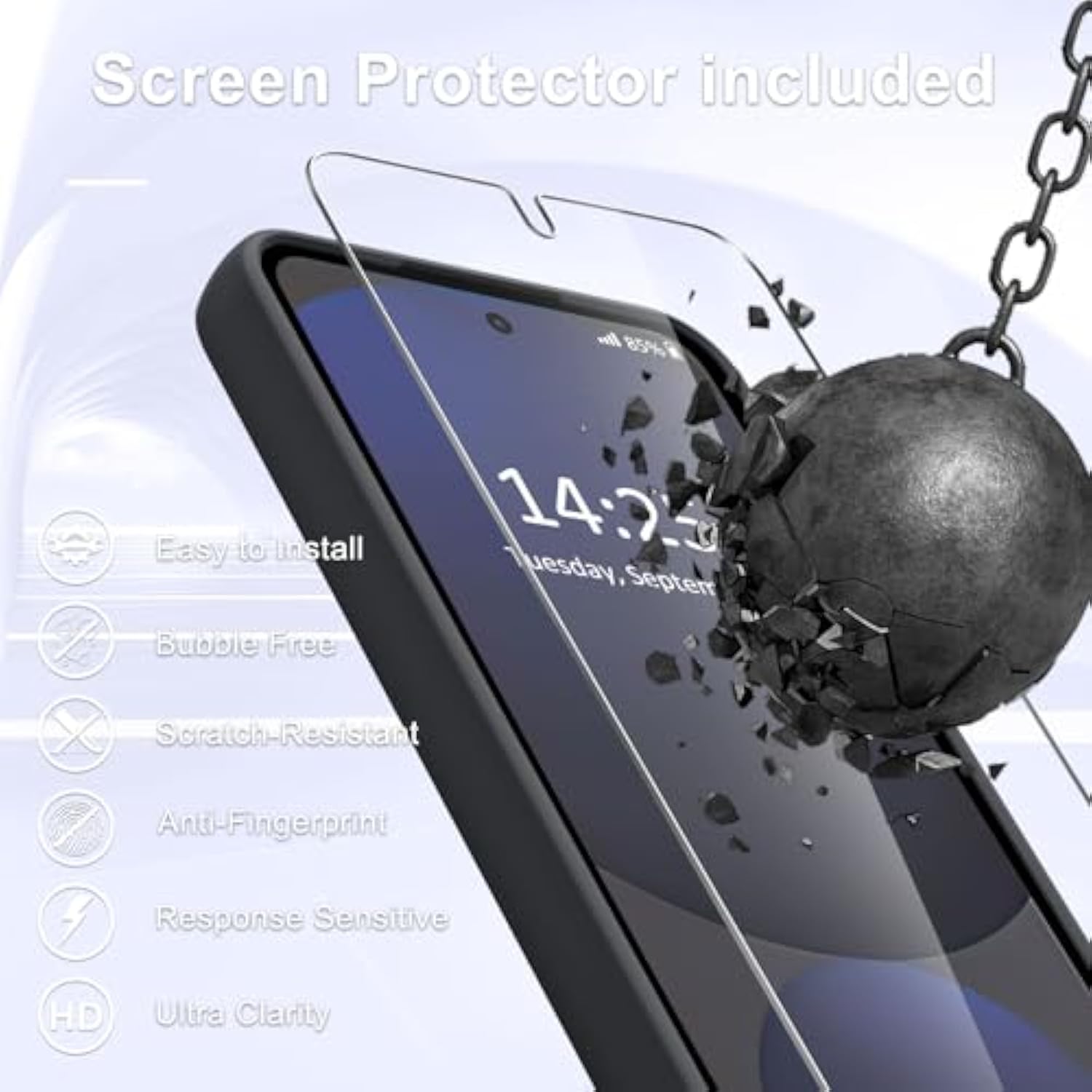 For Samsung Galaxy S24 Fe Case, Matte Magnetic Phone Case With 1 Screen Protector, Support For Magsafe, Translucent Frosted Slim Shockproof Protective Cover For Samsung Galaxy S24 Fe, Black