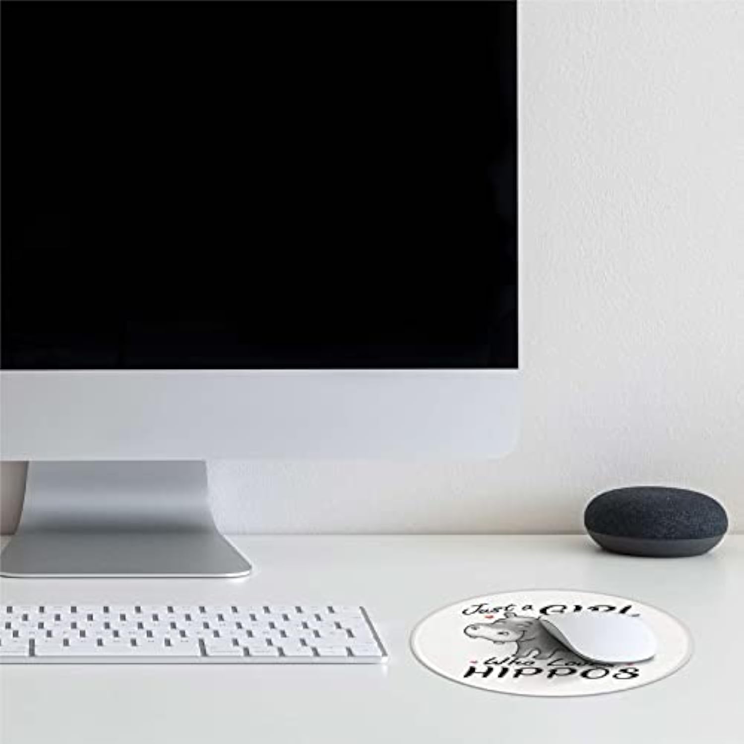 Just A Girl Who Loves Hippos Mouse Pad 7.9 X 7.9 Inch,Cute Cartoon Wild Animal Hippo Non-Slip Rubber Base Mousepads For Home Office College Dorm Desk Decor,Gifts For Hippo Lovers Girls